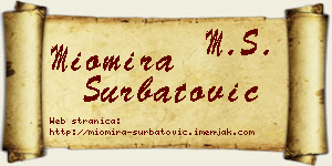 Miomira Šurbatović vizit kartica